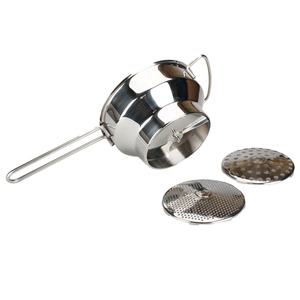 Molino ergonómico de alimentos Molino de verduras de acero inoxidable con 3 discos de molienda, mango de fresado y tazón-Molino de alimentos giratorio - Product Image 3