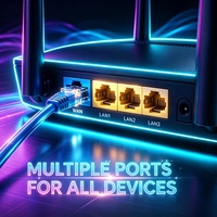 Routeur WiFi intelligent double bande 1200 Mbps AC1200 avec portée de 300 m et LAN filaire/sans fil pour les réseaux domestiques et d'appartements