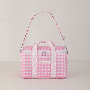 Borsa Frigo Personalizzata a Quadretti per Spiaggia e Piscina, Morbida e Portatile per Snack e Bevande - Product Image 4