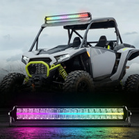Barre lumineuse LED à réflecteur droit avec feux de position DRL RGB 60W-480W, lampe de conduite tout-terrain pour UTV, ATV, camion