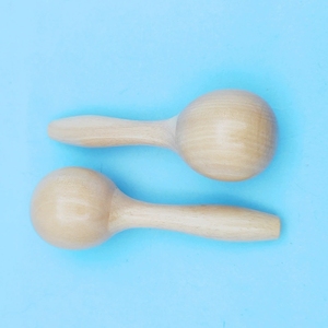 Wholesale Blank Unpainted Mini Wooden Maracas Sand Shaker Orff Percussion Instrument For Kids Playing - Product Image 4