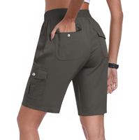 Shorts Bermuda Homme Yihong en Toile Tissée Unie, Taille Élastique, Séchage Rapide, Multiples Poches, Taille Mi-Haute, pour Sports de Plein Air et Tenue Décontractée/Travail