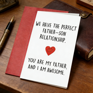 Carte de vœux pour la fête des pères, envoyée par son <span class=keywords><strong>fils</strong></span>, avec un message amusant sur la relation parfait entre père <span class=keywords><strong>et</strong></span> <span class=keywords><strong>fils</strong></span>, cadeau humoristique pour papa - Product Image 2
