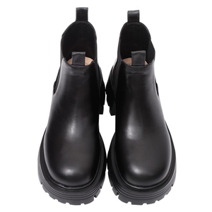 Bottes à plateforme avec panneaux élastiques noirs, mode streetwear d'hiver - Product Image 6