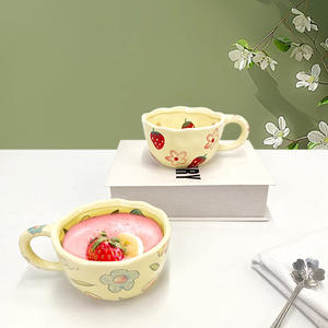 Tasses à café en céramique créatives, tasses à petit-déjeuner aux fraises et aux fruits, tasses à jus et à lait - Product Image 4