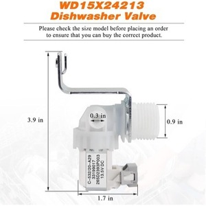 Válvula para Lavavajillas WD15X26140, Válvula de Entrada de Agua Eléctrica de 13.5V CC para Lavavajillas GE - Product Image 2