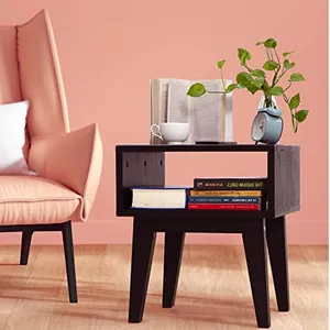 Minimalist Nightstand Mid-century Modern Bedside Table With Solid Wood Legs And Practical End Side Table