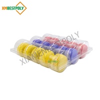 Barquette en plastique pour macarons à 15 trous, emballage en PLA transparent de haute qualité, boîte de présentation pour pâtisserie, biscuits, desserts