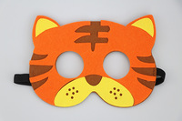 Masque pour les yeux en non-tissé T-1397 pour la Journée des enfants, motif animal de dessin animé (grenouille, tigre), accessoire de spectacle pour la maternelle
