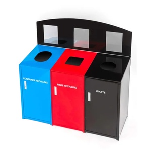 Thùng Rác Bên Trong Ngoài Trời Thùng Tái Chế Công Viên Kim Loại Thùng Rác Động Vật Khóa Chó Bằng Thép Không Gỉ Thùng Rác - Product Image 4