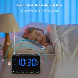 Radio Reloj Despertador Digital con Pantalla LED Grande, FM AM SW Multibanda, Alta Sensibilidad, Altavoz Portátil para Dormitorio, Uso para Personas Mayores - Product Image 4