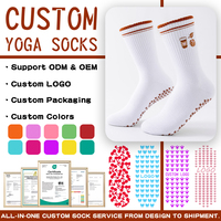 Chaussettes de yoga antidérapantes personnalisées roses en jacquard tricoté écologiques pour hommes et femmes, performance ODM, collection printemps, vente en gros