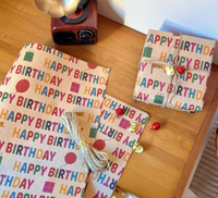 Rouleau de papier d'emballage kraft coloré couché de 80 grammes, 50*70cm, pour fêtes d'anniversaire, baby shower et décorations festives