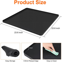 Tapis de réfrigérateur OKOLAY en silicone souple, écologique, lavable, imperméable, avec bords surélevés, pour mini-réfrigérateur, tapis anti-gouttes