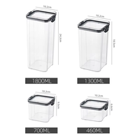 Récipients de stockage alimentaire hermétiques en plastique transparent sans BPA avec couvercles à verrouillage pour le rangement dans la cuisine et le garde-manger