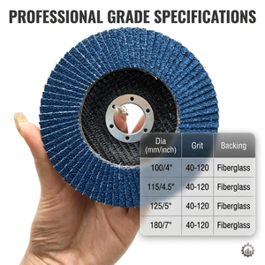 Disco Abrasivo a Lamelle in Zirconia ad Alte Prestazioni 125mm <span class=keywords><strong>per</strong></span> Lucidatura e Levigatura di Metallo e Acciaio Inossidabile - Product Image 3