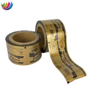 Custom Printed Liquid Packaging Film Roll Food Packing Aluminum Foil Film Plastic Honey Packaging Film Roll