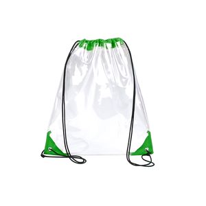 Natural Style Stadium Approved Clear <b>Drawstring</b> Bag Transparent PVC with Soft Polyester Lining See-Through <b>Backpack</b> - Product Image 3