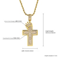 Collier pendentif croix en zircon style hip-hop euro-américain XILIANGFEIZI, bijoux de luxe, cadeau pour la Saint-Valentin