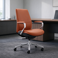 Chaise de bureau ergonomique de luxe moderne en cuir de qualité commerciale contemporaine