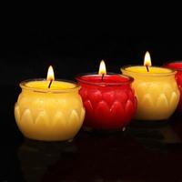 Bougies décoratives artisanales en cire de soja non toxique de haute qualité en forme de fleur pour la maison, lampes à beurre à combustion longue durée (20-40 heures) - Vente en gros
