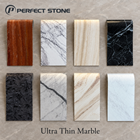 Plaque de marbre flexible ultra-mince PerfectStone, légère et en pierre naturelle, pour les murs et les meubles de salle de bain des véhicules d'expédition