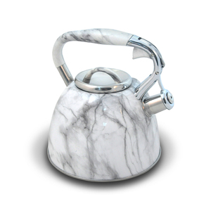 Bollitore Fischietto in Acciaio Inossidabile all'Ingrosso con Manico in Bachelite Effetto Marmo <span class=keywords><strong>per</strong></span> Fornelli a <span class=keywords><strong>Induzione</strong></span>, <span class=keywords><strong>Teiera</strong></span> <span class=keywords><strong>per</strong></span> Acqua - Product Image 1