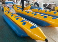Usine en gros simple bateau banane gonflable double tube banane gonflable remorquable bateau flottant pour jeu d'eau d'été