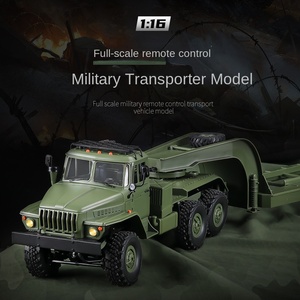 Camion da Battaglia Telecomandato 6WD, Veicolo RC con Pneumatici Tubeless, Rimorchio Pianale per Trasporto, <span class=keywords><strong>Auto</strong></span> Giocattolo - Product Image 1