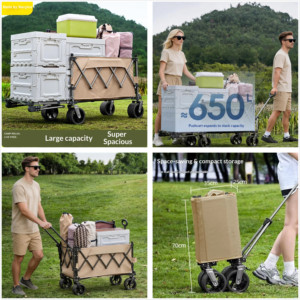Direct Factory 150kg Capacity Gathering Style <b>Camping</b> Wagon All-Terrain Collapsible Utility Cart 40HQ FCL Fulfillment MOQ 500 - Product Image 4