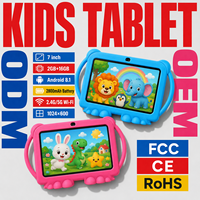 Tablet Edukasi Anak Layar IPS 7-inci Android 12 MTK Quad Core Baterai 3000mAh Kamera Ganda Tipe-C Tahan Banting