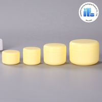 Pot en PP vide pour crème, jaune, de 10g à 250g, contenant cosmétique rond en plastique avec couvercle, vente en gros