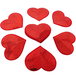 رقعة ترتر لامعة على شكل قلب مكواة خياطة على زينة عيد الحب بريق بقع مطرزة للملابس والقبعات والأحذية والحقائب الجينز - Product Image 2