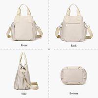 Sac bandoulière en nylon pour femme - Sac à bandoulière imperméable avec fermeture éclair, deux poignées, plusieurs poches et poignée supérieure