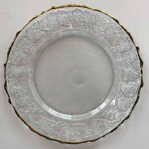 Platos de Cristal con Borde Dorado para Alquiler en Bodas y Fiestas, Diseño Elegante, Nuevo de Fábrica 2023 - Product Image 3