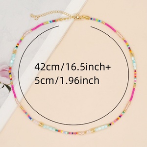 Collana Artivelle con Perline, Choker Boho Regolabile, <span class=keywords><strong>Gioielli</strong></span> Stratificati con Distanziatori, Perle di Vetro Fatte a Mano per l'Estate e la Spiaggia - Product Image 3