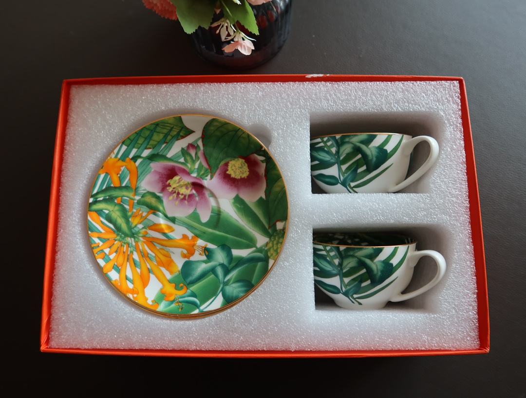 double cup and saucer