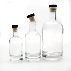 375ml 500ml 750ml וודקה בקבוק יין משקאות זכוכית בקבוק ג 'ין בקבוקים עם פקק - Product Image 1