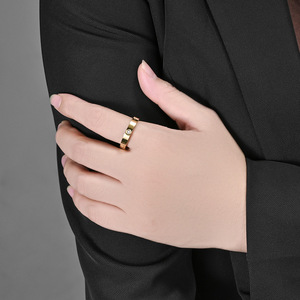 Diamond <b>Ring</b> 18k <b>Titanium</b> Steel Cross Design Round Brilliant Cut Silver Gold Women's Everyday Wear Jewelry - Product Image 2
