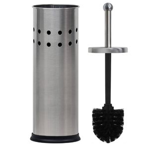 Soporte de Escobilla de Inodoro Cilíndrico Moderno Personalizado, Cepillo de Microfibra Portátil de Acero Inoxidable 410 para Limpieza de Inodoros - Product Image 1