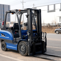 Forklift Listrik Mini Kapasitas 300kg Angkat 1.2m/1.6m Baterai Lithium-Ion 48V Pengisian Cepat Bebas Perawatan Portabel untuk Kargo