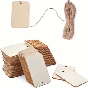 Rectangular Wooden Keychain Pendant Unique Handicraft for Home Christmas Decoration <b>Blank</b> Keychain Supply - Product Image 2