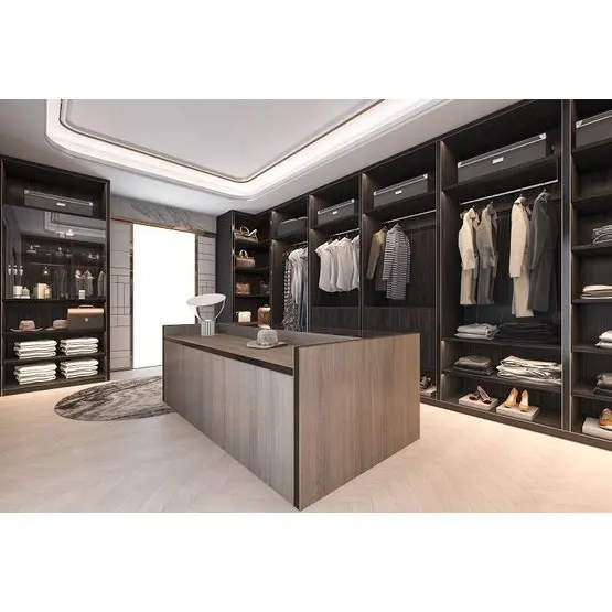 2022 Hangzhou Vermont Italy Style High End Bespoken Modern Wood Bedroom Wardrobe Design