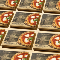 2024 nueva caja de pizza personalizada caja de envío de cartón corrugado reutilizable, caja de embalaje de impresión de patrón para pizza