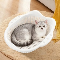 Lit pour chat en plastique respirant avec coussin, multifonctionnel, pour le sommeil et la détente, chaise longue et panier pour animaux de compagnie, vente en gros