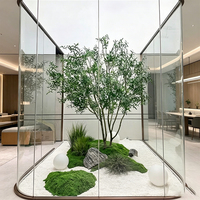 Arbre d'olivier en plastique réaliste polyvalent avec accents de roche et de mousse - Design moderne et luxueux pour villas, entrées de complexes hôteliers et espaces contemporains
