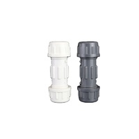 Raccord de tuyauterie d'alimentation en eau à connexion rapide femelle droite en PVC-U, modèle KSJT, tête hexagonale, 1/2-6 pouces, garantie 3 ans