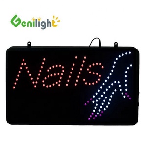 ป้ายไฟ LED โฆษณาในร่ม Genilight รูปทรงสี่เหลี่ยมผืนผ้าขนาด 22x13 นิ้ว ปรับแต่งได้ หลายสี กระพริบ สำหรับร้านทำเล็บ ร้านสปา พร้อมแสดงเบอร์โทรศัพท์ - Product Image 6