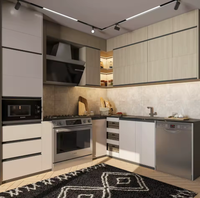 Prima Modern Kitchen with Countertop for Home Apartment Use Kitchen Cabinets Ready to Assemble Small Kitchen Modular