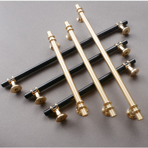 Modern Minimalist Cabinet Drawer Bar Handles Gold <b>Black</b> Aluminum Alloy Durable Furniture Hardware - Product Image 2